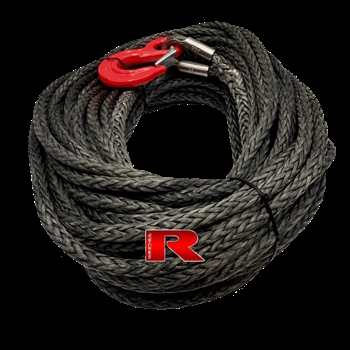 Fiberwire 6mm x 40m med krog fra Red Winch