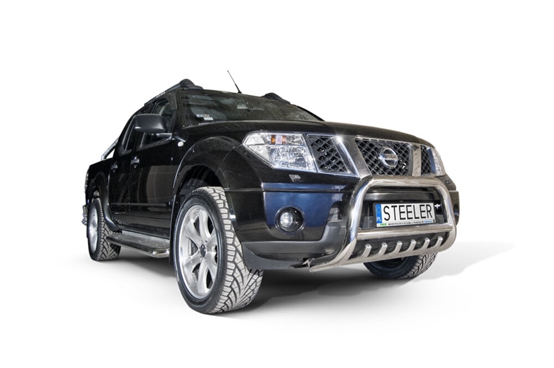 Bullbar i rustfri stål - til Nissan Navara 3.0 V6 motor. Årgang 2010-2015